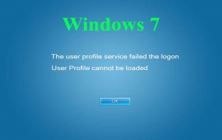 رفع مشکل پیغام the user profile service service failed the logon ویندوز 7