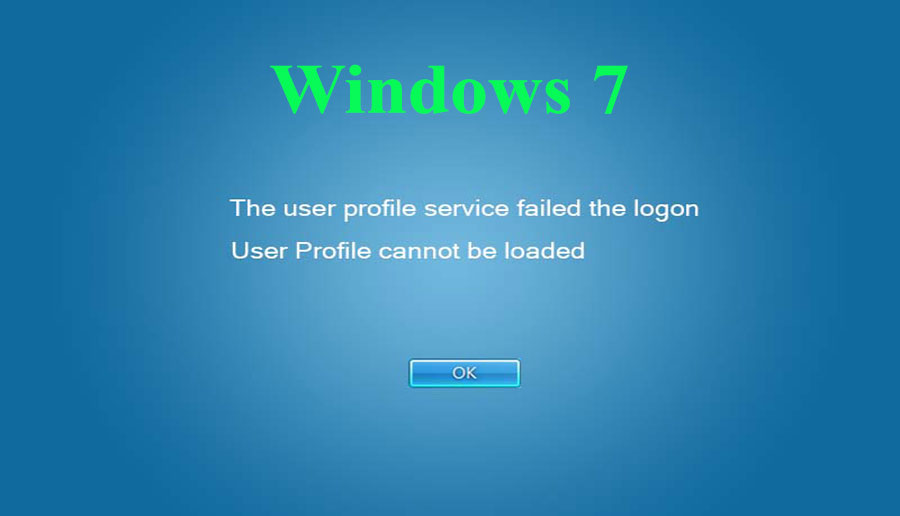 رفع مشکل پیغام the user profile service service failed the logon